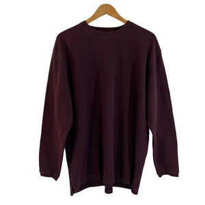Axist Mens Burgundy Purple Knit Shirt XL Long Sleeve Crewneck Pullover Sruf Soft